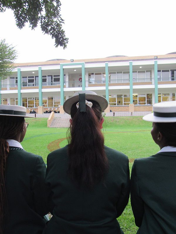 HS Hats facing HS building